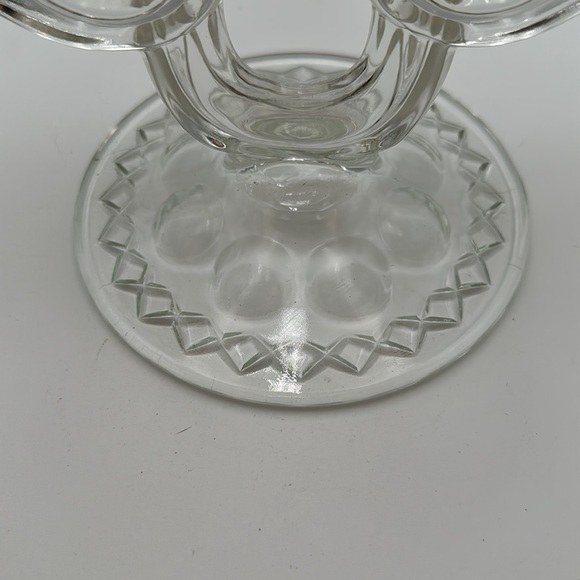 Vintage Double Clear Glass Double Candle Holder - Picture 8 of 16